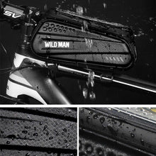Load image into Gallery viewer, Rainproof Bicycle Bag Frame Front Top Tube Cycling Bag Reflective 6.5in Phone Case Touchscreen Bag Bike Accessories Bike Phone Bag Bicycle Bag Front Frame Pouch Top Tube Pouch Waterproof Bike Holder Accessories Bag Mount Handlebar Cell Phone