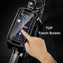 Load image into Gallery viewer, Rainproof Bicycle Bag Frame Front Top Tube Cycling Bag Reflective 6.5in Phone Case Touchscreen Bag Bike Accessories Bike Phone Bag Bicycle Bag Front Frame Pouch Top Tube Pouch Waterproof Bike Holder Accessories Bag Mount Handlebar Cell Phone