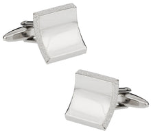 Load image into Gallery viewer, Raw Edge Silver Cufflinks