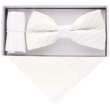 Load image into Gallery viewer, Vittorio Farina Pleated Bow Tie & Pocket Square