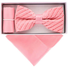 Load image into Gallery viewer, Vittorio Farina Pleated Bow Tie & Pocket Square