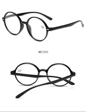 Load image into Gallery viewer, Read Eyeglass Men Women Round Vintage Reading Glasses Blue Light Blocking Glasses Men Women Retro Thick Round Rim Frame Eyeglasses Light Weight With Spring Hinge Easy To Carry +1 +1.5 +2 +2.5 +3 +3.5