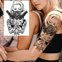 Load image into Gallery viewer, Realistic Big Flower Temporary Waterproof Sticker Tattoos For Body Painting Arm Legs Fake Black Rose Tattoos For Womens