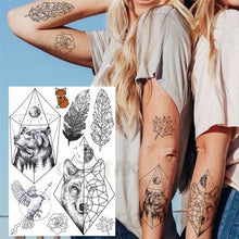 Load image into Gallery viewer, Realistic Black Temporary Small Big Tattoos Space Planets Animals Tatoos Waterproof Face Hands Tattoos For Girls Mens