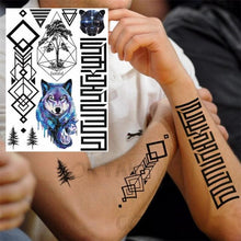 Load image into Gallery viewer, Realistic Black Temporary Small Big Tattoos Space Planets Animals Tatoos Waterproof Face Hands Tattoos For Girls Mens