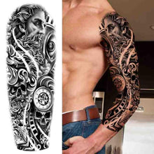 Load image into Gallery viewer, Realistic Full Arm Temporary Tattoos Sleeve Fake Tatoos Warrior Lion Tiger Flower Waterproof Tattoo Stickers For Womens Mens