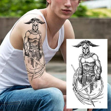Load image into Gallery viewer, Realistic Lion Temporary Tattoo Black Warrior Sticker Waterproof Luxury Tattoo For Men Women