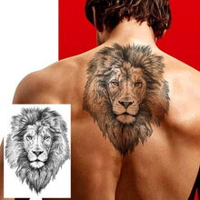 Load image into Gallery viewer, Realistic Lion Temporary Tattoo Black Warrior Sticker Waterproof Luxury Tattoo For Men Women