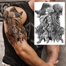 Load image into Gallery viewer, Realistic Lion Temporary Tattoo Black Warrior Sticker Waterproof Luxury Tattoo For Men Women