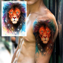 Load image into Gallery viewer, Realistic Lion Temporary Tattoo Black Warrior Sticker Waterproof Luxury Tattoo For Men Women