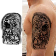 Load image into Gallery viewer, Realistic Lion Temporary Tattoo Black Warrior Sticker Waterproof Luxury Tattoo For Men Women