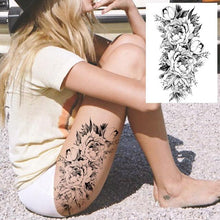 Load image into Gallery viewer, Realistic Tattoos Temporary Womens Flower Sticker Tattoos Waterproof Women Body Art Fake Legs Tattoo Stickers