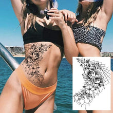 Load image into Gallery viewer, Realistic Tattoos Temporary Womens Flower Sticker Tattoos Waterproof Women Body Art Fake Legs Tattoo Stickers