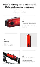 Load image into Gallery viewer, Rear Bike Tail Light USB Rechargeable Red Ultra Bright Taillights Fit On Bicycle Easy to Install for Cycling Safety