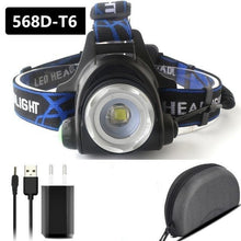 Load image into Gallery viewer, Rechargeable Adjustable 10000LM Led Headlamp Micro USB Charger Flashlight Head Lamp Portable Light Torch Flashlight For Night Work Camping Hiking Walking
