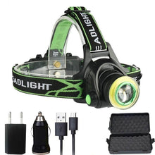 Load image into Gallery viewer, Rechargeable Adjustable 10000LM Led Headlamp Micro USB Charger Flashlight Head Lamp Portable Light Torch Flashlight For Night Work Camping Hiking Walking