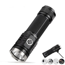 Load image into Gallery viewer, Rechargeable Adjustable Flashlight High Lumen Powerful Waterproof Portable Cree USB LED Super Bright Flashlight Pocket Size Torch Light For Camping Hiking Riding