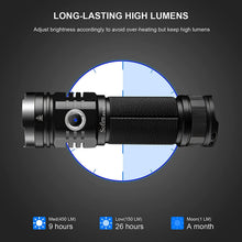 Load image into Gallery viewer, Rechargeable Adjustable Flashlight High Lumen Powerful Waterproof Portable Cree USB LED Super Bright Flashlight Pocket Size Torch Light For Camping Hiking Riding