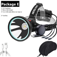 Load image into Gallery viewer, Rechargeable Adjustable Headlamp, Zoom/Waterproof LED White Yellow Color High Lumen Headlamp Flashlight Torch Power Bank For Adult Outdoor Camping Fishing Adventures