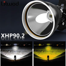 Load image into Gallery viewer, Rechargeable Adjustable Headlamp, Zoom/Waterproof LED White Yellow Color High Lumen Headlamp Flashlight Torch Power Bank For Adult Outdoor Camping Fishing Adventures
