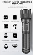 Load image into Gallery viewer, Rechargeable Adjustable Led Flashlights With High Lumen With Battery Display Super Bright Waterproof Flashlight 5 Lighting Modes For Adventure Hiking Camping Hunting New Design