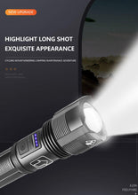 Load image into Gallery viewer, Rechargeable Adjustable Led Flashlights With High Lumen With Battery Display Super Bright Waterproof Flashlight 5 Lighting Modes For Adventure Hiking Camping Hunting New Design
