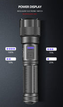 Load image into Gallery viewer, Rechargeable Adjustable Led Flashlights With High Lumen With Battery Display Super Bright Waterproof Flashlight 5 Lighting Modes For Adventure Hiking Camping Hunting New Design