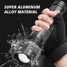 Load image into Gallery viewer, Rechargeable Adjustable Led Flashlights With High Lumen With Battery Display Super Bright Waterproof Flashlight 5 Lighting Modes For Adventure Hiking Camping Hunting New Design