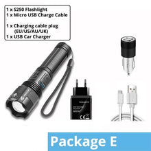 Load image into Gallery viewer, Rechargeable Adjustable Led Flashlights With High Lumen With Battery Display Super Bright Waterproof Flashlight 5 Lighting Modes For Adventure Hiking Camping Hunting New Design