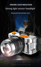 Load image into Gallery viewer, Rechargeable Adjustable LED Headlight Strong Light Zoomable Long-distance Waterproof Super Bright Head-mounted Led Headlamp For Hiking Night Fishing Outdoor Miner's Lamp
