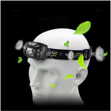 Load image into Gallery viewer, Rechargeable Adjustable LED USB Headlight Powerfull Elastic High Lumens Headband Headlamp Motion Sensor Flashlight For Adults Kids Running Camping Hiking Camping