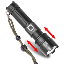 Load image into Gallery viewer, Rechargeable LED Flashlight High Lumen USB Ultra Bright Adjustable Powerful Zoomable Flashlight Water Resistant For Daily Household and Outdoor Camping Hiking Riding Running