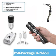 Load image into Gallery viewer, Rechargeable LED Flashlights Waterproof Hnadheld Super Bright High Lumens Zoomable Powerful Lamp Bead Flashlight Torch For Outdoor & Indoor Camping Running Fishing Hiking Lamp