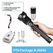 Load image into Gallery viewer, Rechargeable LED Flashlights Waterproof Hnadheld Super Bright High Lumens Zoomable Powerful Lamp Bead Flashlight Torch For Outdoor & Indoor Camping Running Fishing Hiking Lamp