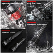Load image into Gallery viewer, Rechargeable LED Flashlights Waterproof Hnadheld Super Bright High Lumens Zoomable Powerful Lamp Bead Flashlight Torch For Outdoor & Indoor Camping Running Fishing Hiking Lamp