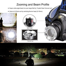 Load image into Gallery viewer, Rechargeable LED Headlamps Ultra-bright High lumens Zoomable Waterproof LED Headlight Head Torch Flashlight Head Lamp For Fishing Hands-Free Headlight