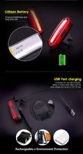 Load image into Gallery viewer, Rechargeable LED USB Mountain Bike Tail Light Taillight Safety Warning Bicycle Rear Light Bicycle Lamp Red High Intensity Rear LED Accessories Fits On Any Road Bikes Helmets