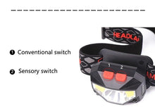 Load image into Gallery viewer, Rechargeable Powerful USB LED High Lumen Headlamp Ultra-Light Bright Headlight Waterproof Sensor Head Light For Outdoors Camping Running Hiking Biking Fishing