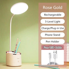 Load image into Gallery viewer, Rechargeable Table Lamp Storage Pen Holder Lamps Table 18 PCS LED Touch Table Lamp USB Hose Phone Stand Student Desk Lamp Decorative Table Lamp Cute Study Lamps for Bedroom Décor