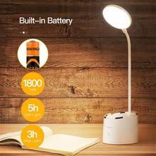 Load image into Gallery viewer, Rechargeable Table Lamp Storage Pen Holder Lamps Table 18 PCS LED Touch Table Lamp USB Hose Phone Stand Student Desk Lamp Decorative Table Lamp Cute Study Lamps for Bedroom Décor