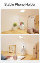 Load image into Gallery viewer, Rechargeable Table Lamp Storage Pen Holder Lamps Table 18 PCS LED Touch Table Lamp USB Hose Phone Stand Student Desk Lamp Decorative Table Lamp Cute Study Lamps for Bedroom Décor