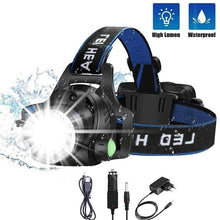 Load image into Gallery viewer, Rechargeable Ultra-bright High Lumen LED Headlamp Hands-Free USB Zoomable Headlight Waterproof Super Bright Head Lights For Fishing Camping Hiking Riding JoggingTorch Flashlight