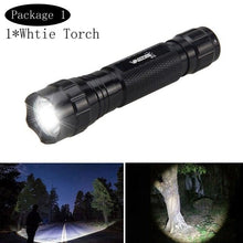 Load image into Gallery viewer, Rechargeable USB Charger High Lumen LED Light Tactical Flashlight With Rail Mount Led Light White Tactical Flashlight Pressure Switch For Long Distance Night Hunting