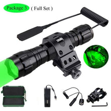Load image into Gallery viewer, Rechargeable USB Charger High Lumen LED Light Tactical Flashlight With Rail Mount Led Light White Tactical Flashlight Pressure Switch For Long Distance Night Hunting