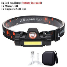 Load image into Gallery viewer, Rechargeable Waterproof Powerful LED Headlamp Portable Mini Built-in 18650 Battery Flashlight For Portable Head Lamp Flashlight, Outdoor Lightweight Durable Headlight For Outdoor Running Camping Reading Fishing Walking Jogging Headlight