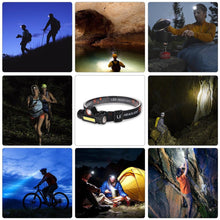 Load image into Gallery viewer, Rechargeable Waterproof Powerful LED Headlamp Portable Mini Built-in 18650 Battery Flashlight For Portable Head Lamp Flashlight, Outdoor Lightweight Durable Headlight For Outdoor Running Camping Reading Fishing Walking Jogging Headlight