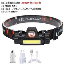Load image into Gallery viewer, Rechargeable Waterproof Powerful LED Headlamp Portable Mini Built-in 18650 Battery Flashlight For Portable Head Lamp Flashlight, Outdoor Lightweight Durable Headlight For Outdoor Running Camping Reading Fishing Walking Jogging Headlight