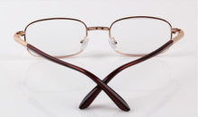Load image into Gallery viewer, Rectangle Style Stainless Steel Material Spring Hinges Includes Tinted Blue Light Blocking Readers Men Reading Glasses Women Crystal Glass Lenses+0.50 to +100 +200 +250 +600