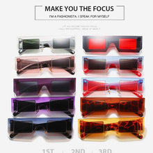 Load image into Gallery viewer, Rectangle Sunglasses for Women Retro Trendy Fashion Glasses Oval Lenses Narrow Thin Square Frame with UV400 Protection Decent Contrast Color Slice Box Style Glasses In Ocean Color Sunglasses For Men & Women