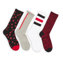 Load image into Gallery viewer, Red / Black Casual Socks 4 Pack